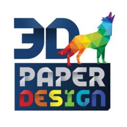 Logo van 3D Paper Design, gespecialiseerd in unieke 3D papercraft sculpturen