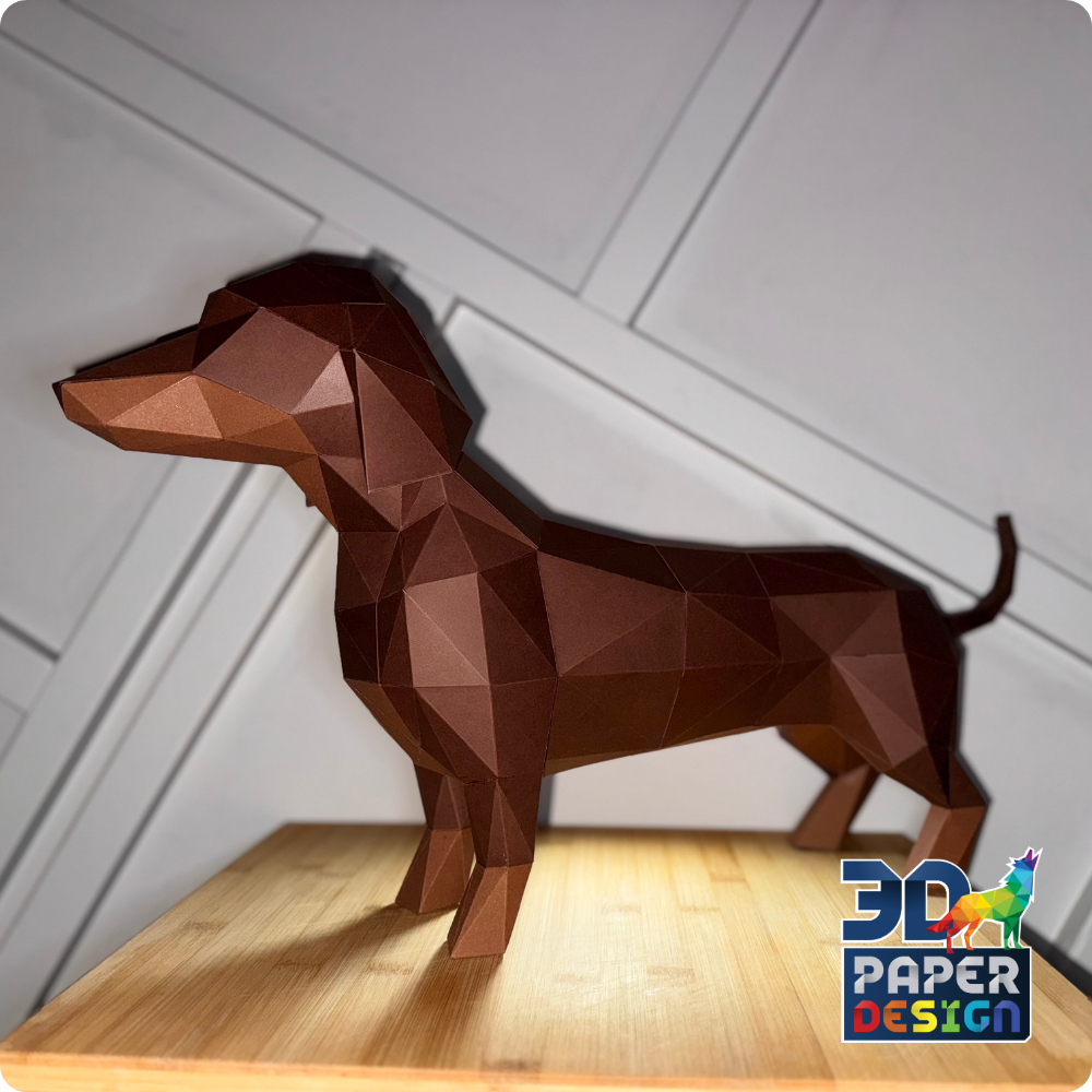 3D papieren teckel